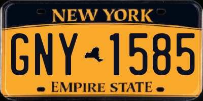 NY license plate GNY1585