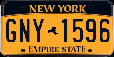 NY license plate GNY1596