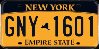 NY license plate GNY1601