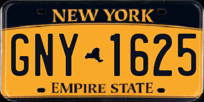 NY license plate GNY1625