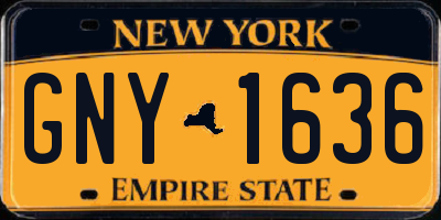 NY license plate GNY1636