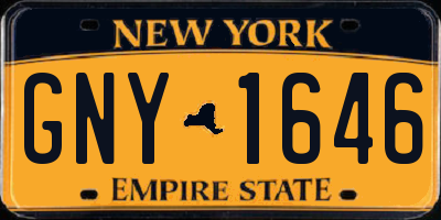 NY license plate GNY1646