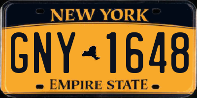 NY license plate GNY1648