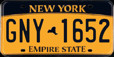NY license plate GNY1652