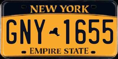 NY license plate GNY1655