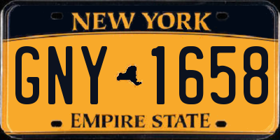 NY license plate GNY1658