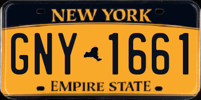 NY license plate GNY1661