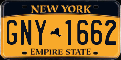 NY license plate GNY1662