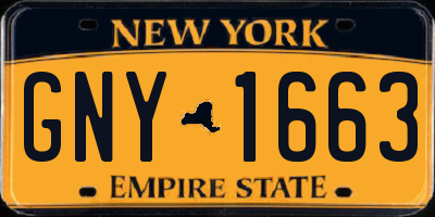 NY license plate GNY1663
