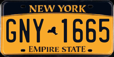NY license plate GNY1665