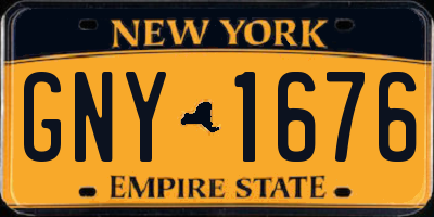 NY license plate GNY1676