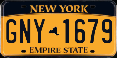 NY license plate GNY1679