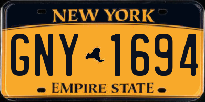 NY license plate GNY1694