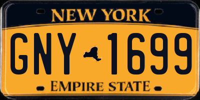 NY license plate GNY1699
