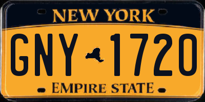 NY license plate GNY1720