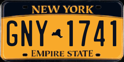 NY license plate GNY1741