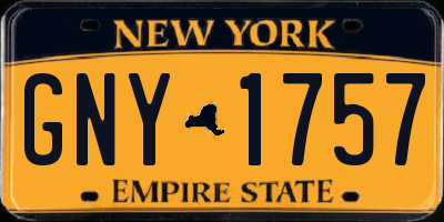 NY license plate GNY1757