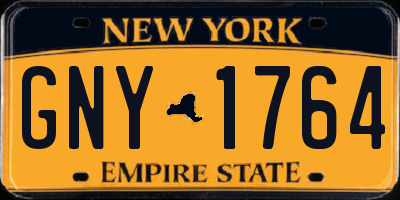 NY license plate GNY1764