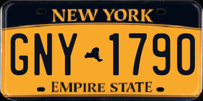 NY license plate GNY1790