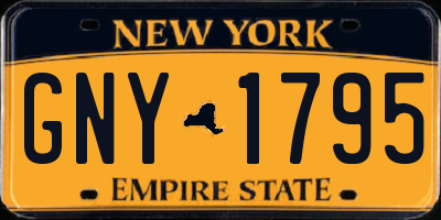 NY license plate GNY1795