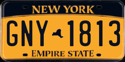 NY license plate GNY1813