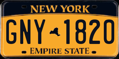 NY license plate GNY1820