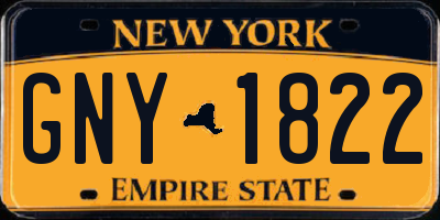 NY license plate GNY1822