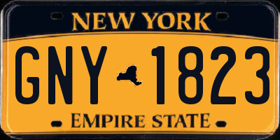 NY license plate GNY1823
