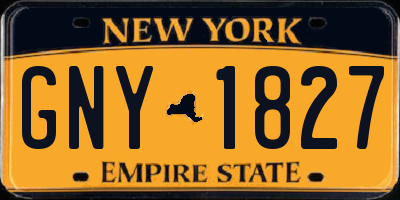 NY license plate GNY1827