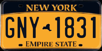 NY license plate GNY1831