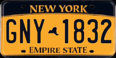 NY license plate GNY1832