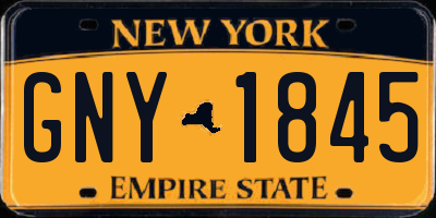 NY license plate GNY1845