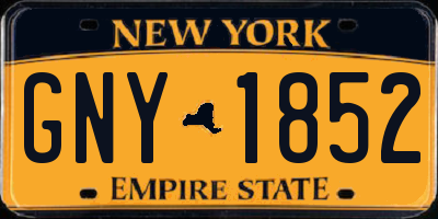 NY license plate GNY1852