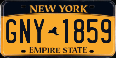 NY license plate GNY1859
