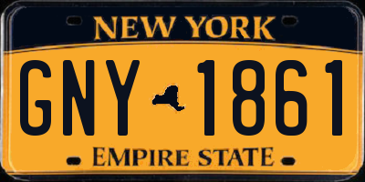 NY license plate GNY1861