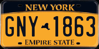 NY license plate GNY1863