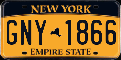 NY license plate GNY1866