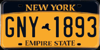 NY license plate GNY1893