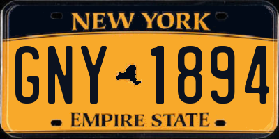 NY license plate GNY1894