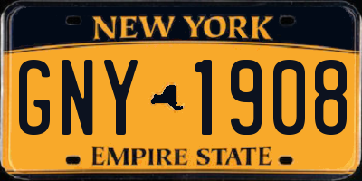 NY license plate GNY1908