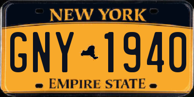 NY license plate GNY1940
