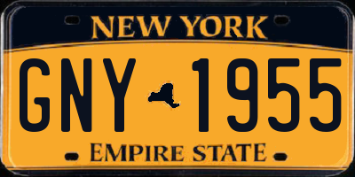 NY license plate GNY1955