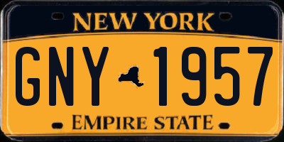 NY license plate GNY1957