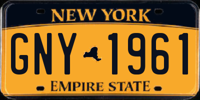 NY license plate GNY1961
