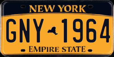 NY license plate GNY1964