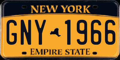 NY license plate GNY1966