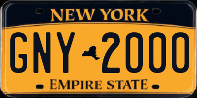 NY license plate GNY2000