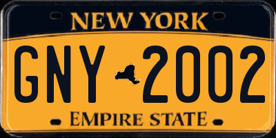 NY license plate GNY2002