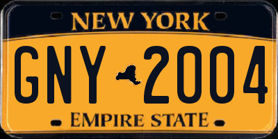 NY license plate GNY2004