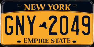 NY license plate GNY2049